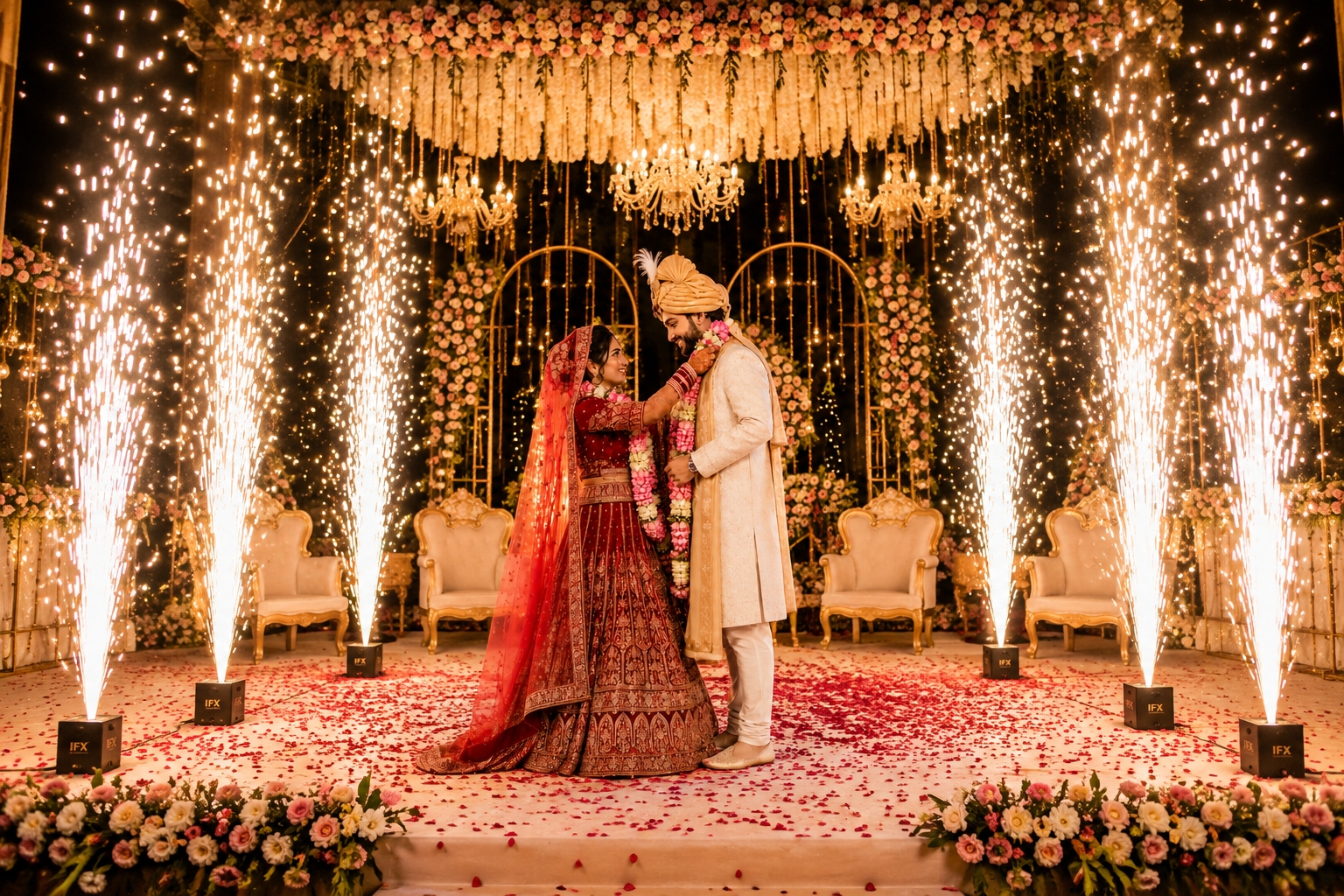 Premium wedding stage decor in Gorakhpur by Mahadev Events