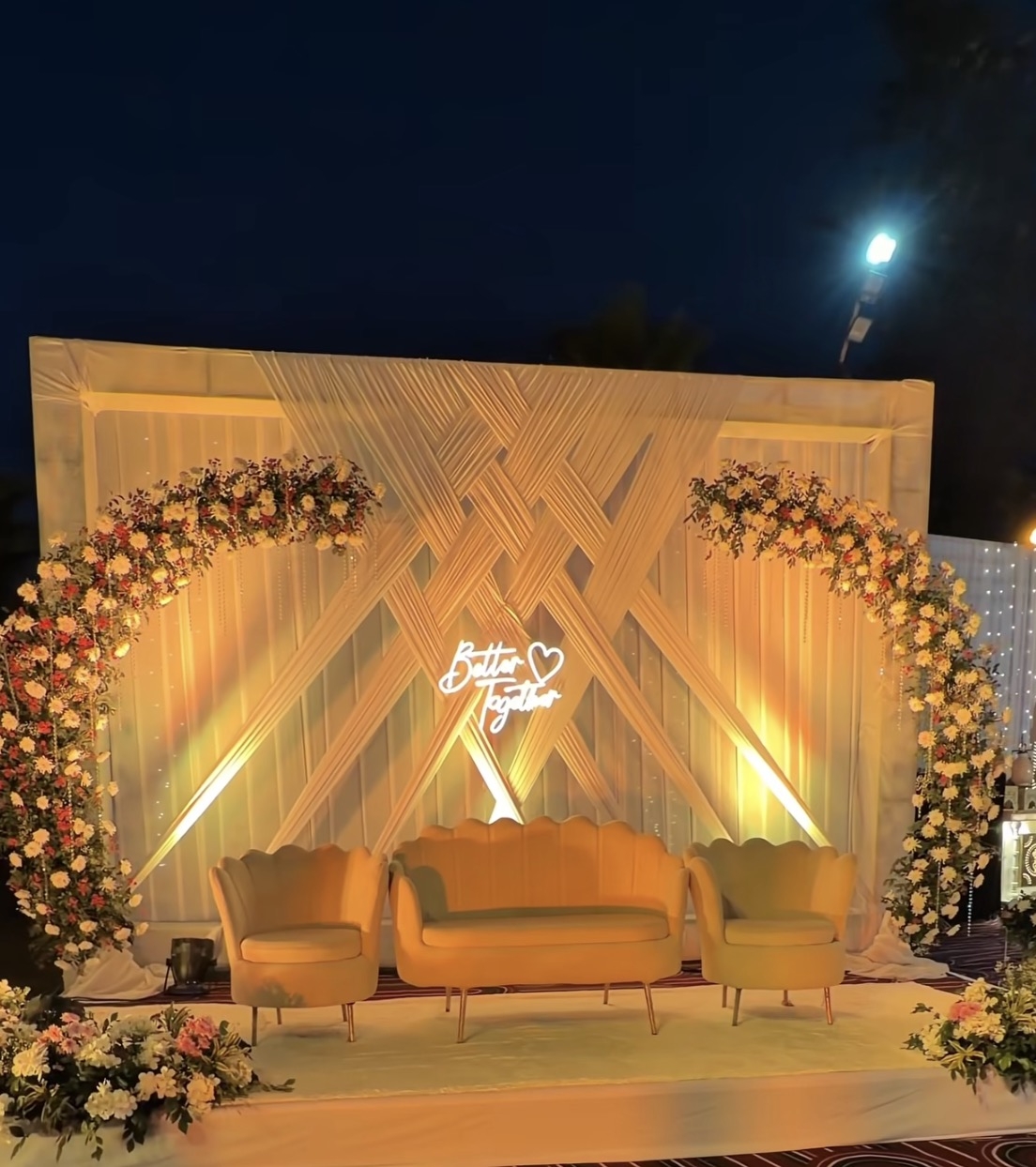Sangeet night LED screen and dance floor setup