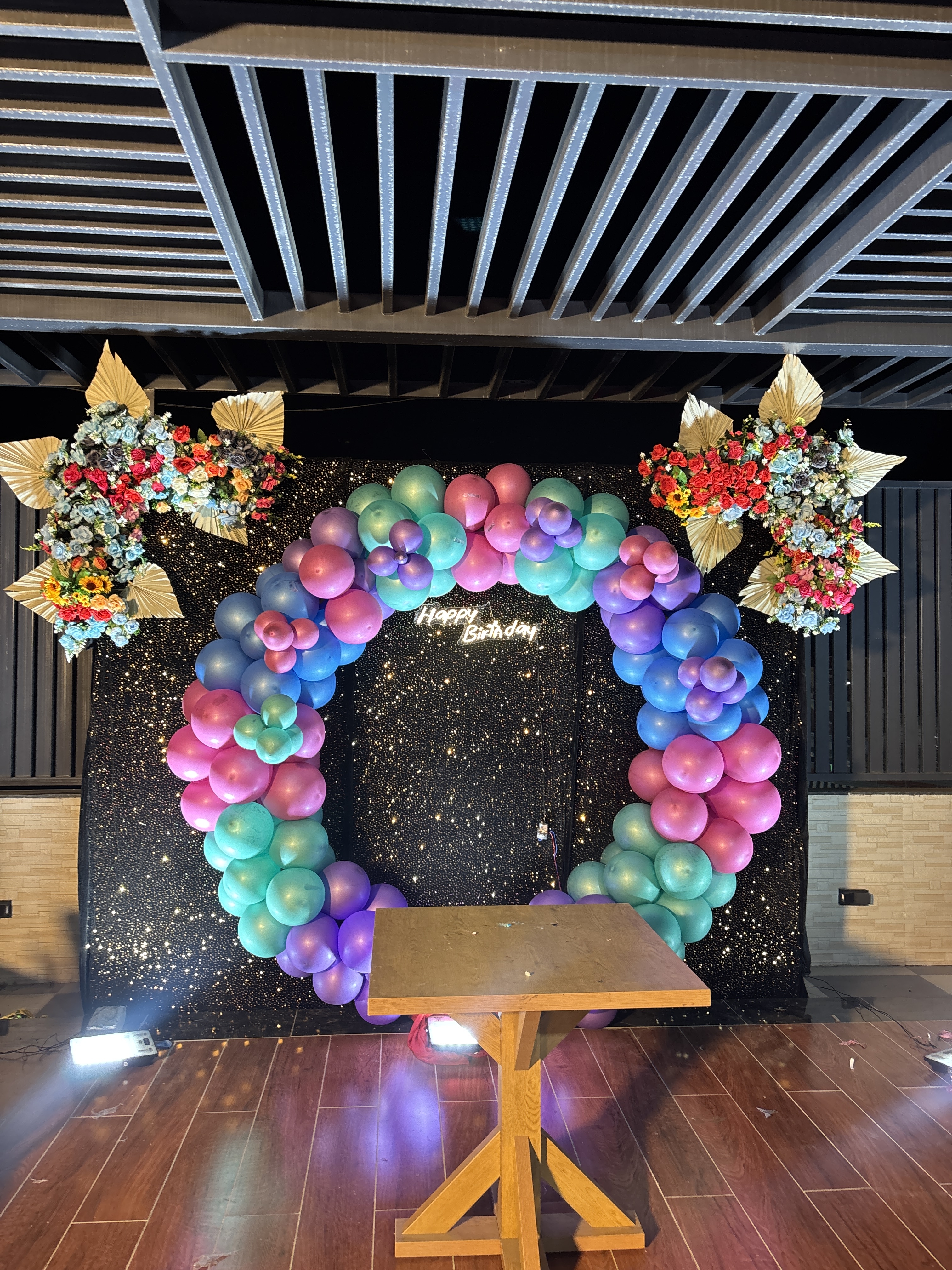 Barat on wheel arrangement with custom lighting